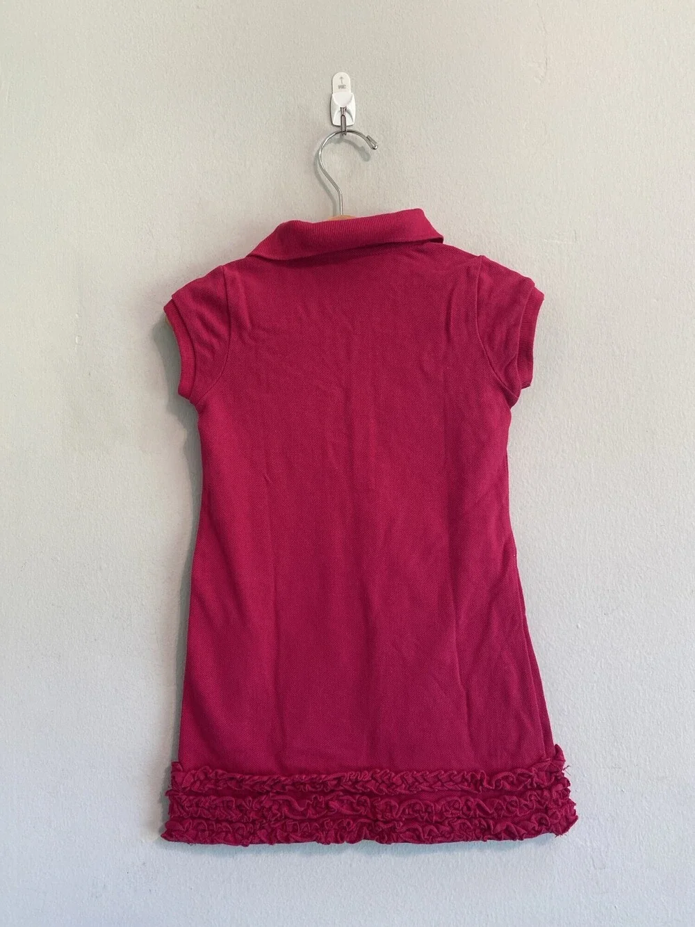 Ralph Lauren Magenta Ruffle Hem Polo Dress Girls 3T